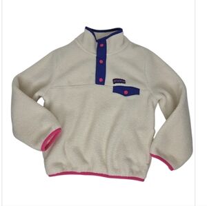 Gap Artic Polar Fleece Snap Mock Neck Sweatshirt Cream Size 5